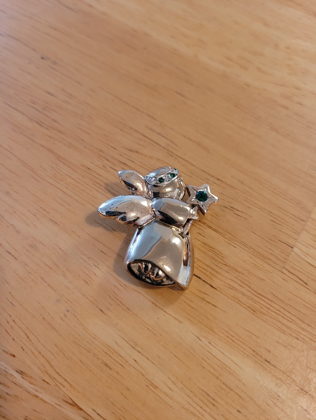 Vintage Silver Toned Angel Brooch